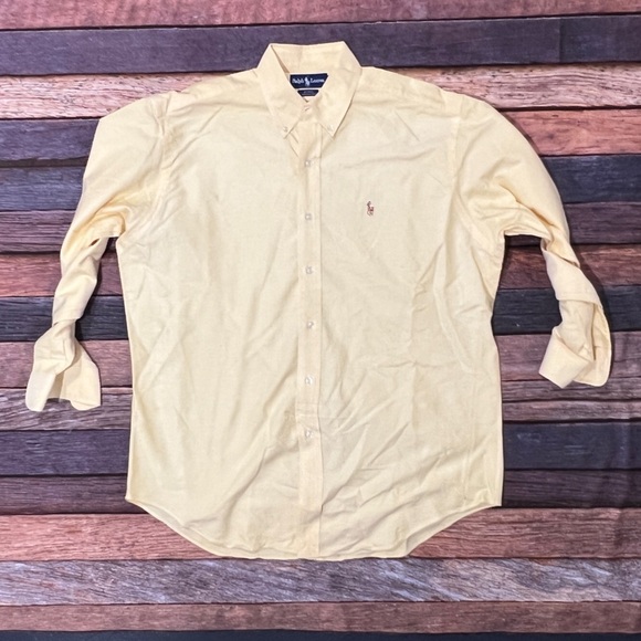 Polo by Ralph Lauren Blake Men's Yellow Shirt Long Sleeve Preppy Button Down - Picture 1 of 5